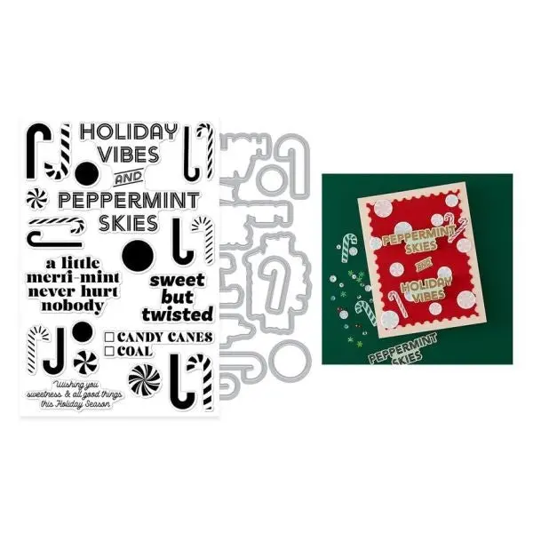 Candy Cane Season - A Little Merri-Mint Stamp & Die Set 1