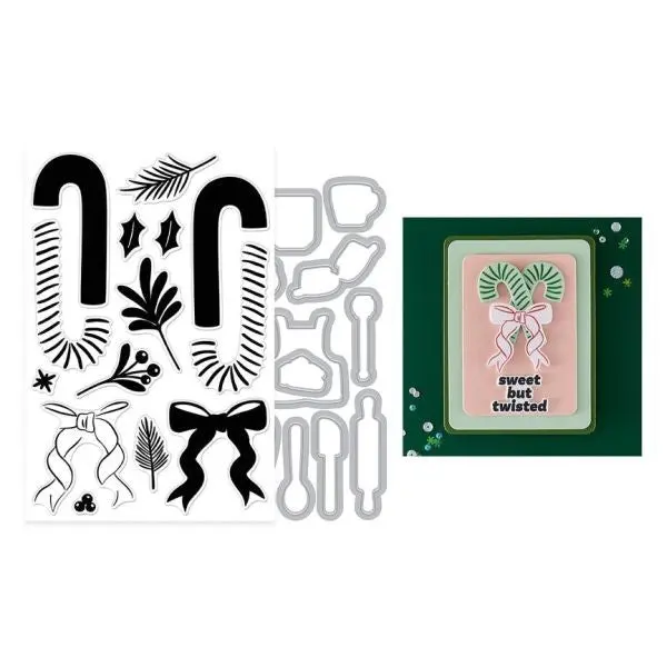 Candy Cane Season - Candy Cane Swag Stamp & Die Set 1