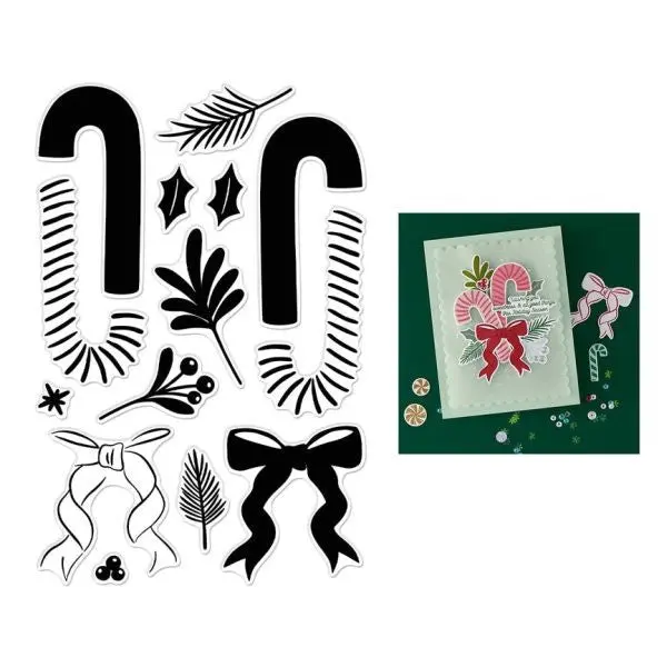 Candy Cane Season Collection - Candy Cane Swag Clear Stamps 1