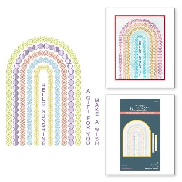 Cheers To You Collection - Arched Messages Registration Press Plates & Die Set 1