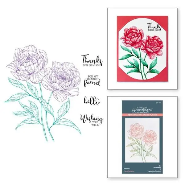 Cheers To You Collection - Peony Perfection Registration Press Plates 1