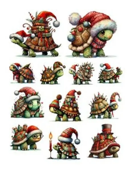 Christmas Turtles - Ephemera 1