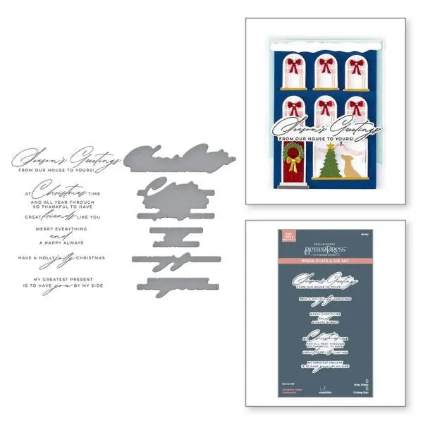 City Holiday Collection - Christmas Cheer Sentiments Betterpress Plate & Die Set 1