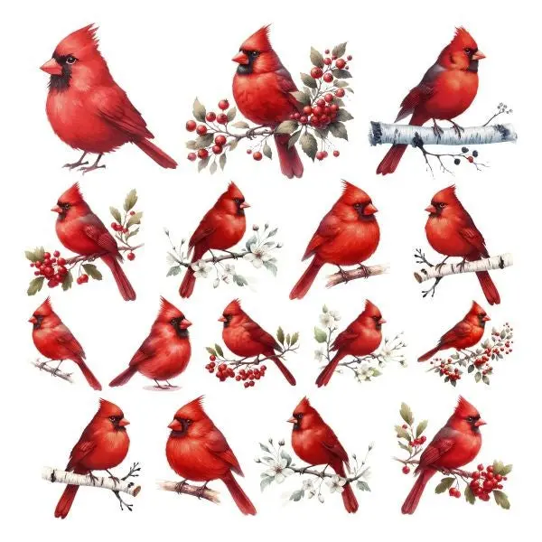 Classic Christmas - Ephemera - Cardinal 1