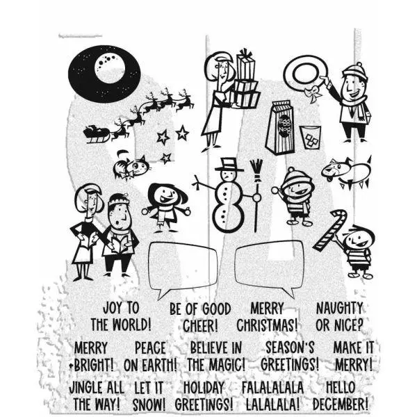 Cling Stamps - Christmas Cartoons 1