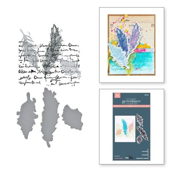 Collaged Birds Collection - Feather Dream Betterpress Plates & Die Set 1