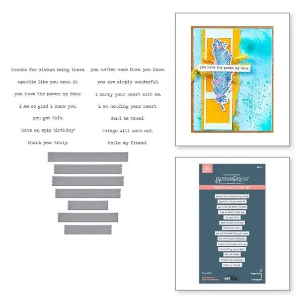 Collaged Birds Collection - Hoding Your Heart Sentiments Betterpress Plates & Die Set 1