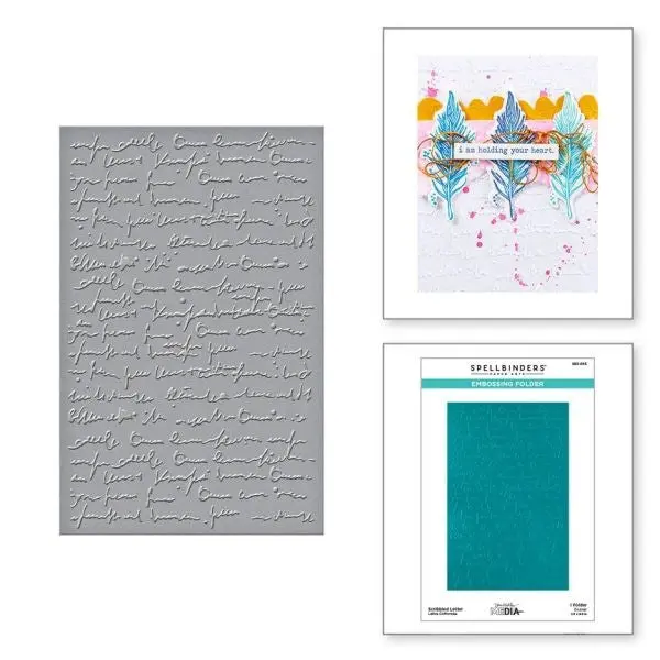 Collaged Birds Collection - Scribbled Letter Embossing Folder 1