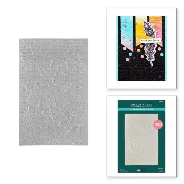 Collaged Birds Collection - Soaring 3D Embossing Folder 1