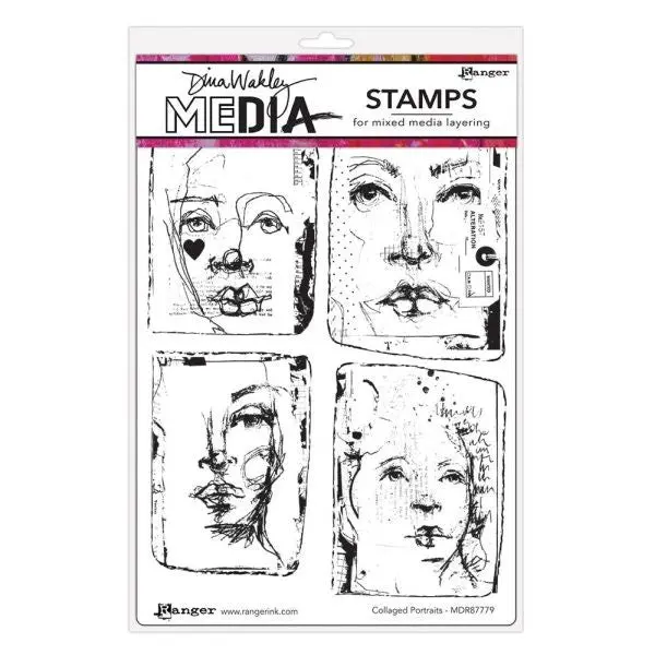 Collaged Portraits - Cling Stamps 1