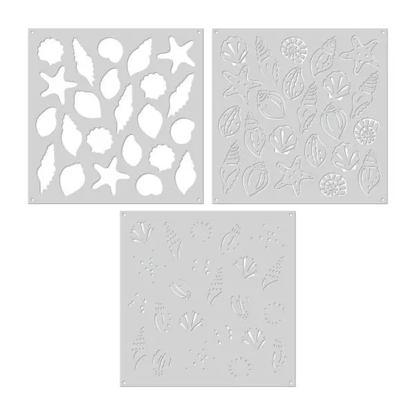 Color Layering Seashells Stencils 1