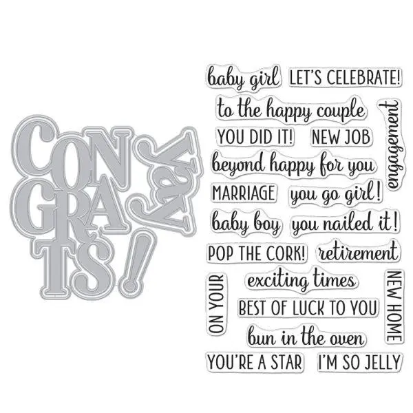 Congrats & Yay - Stamp & Die Set 1