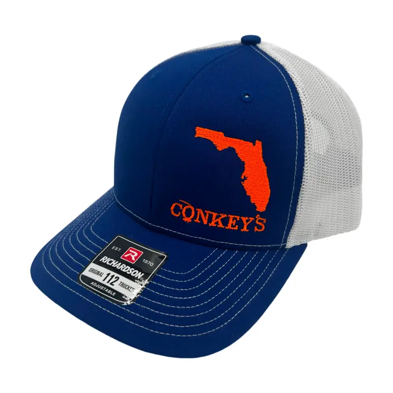 Conkey's Florida Vibes - Richardson 112 Hat (Blue/White/Orange) 1