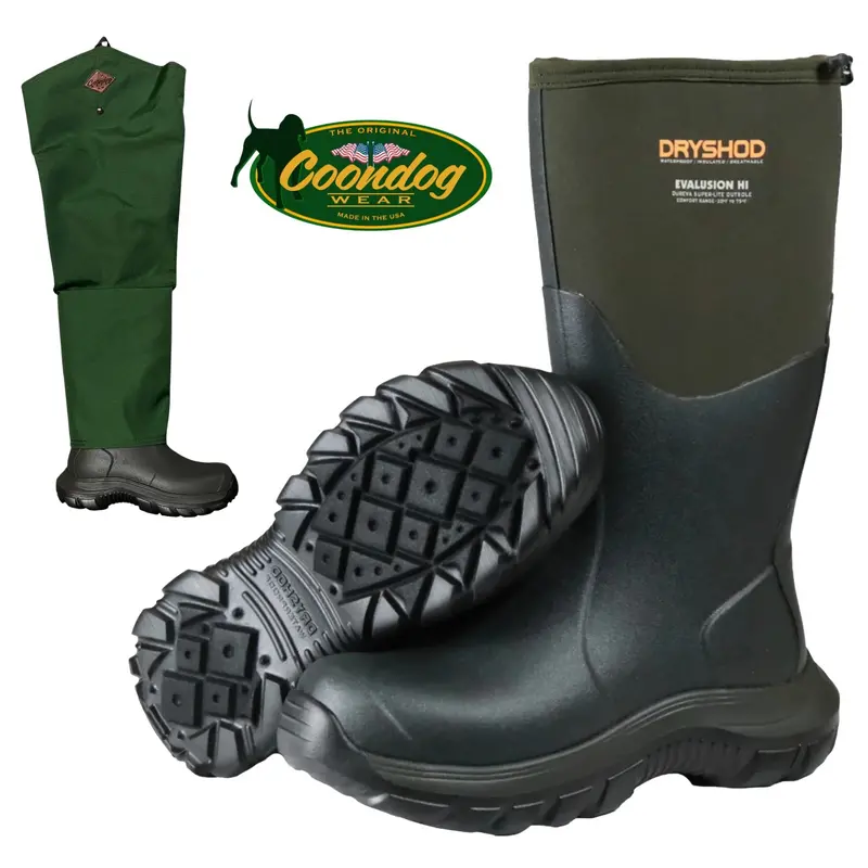 Coondog Wear Dryshod Evalusion Boot With Forest Legs 1