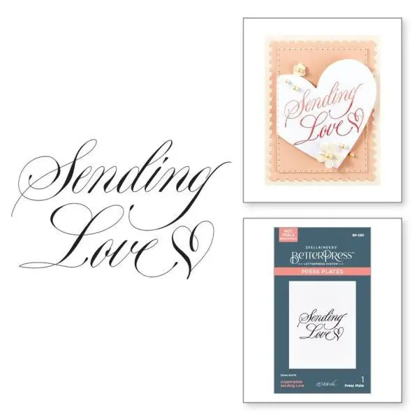 Copperplate Sending Love - Betterpress Plate 1