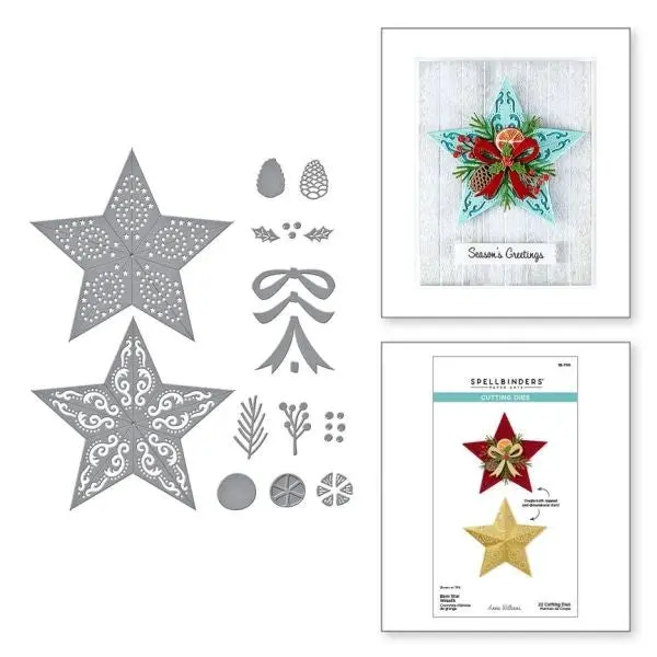 Country Christmas Collection - Barn Star Wreath Dies 1
