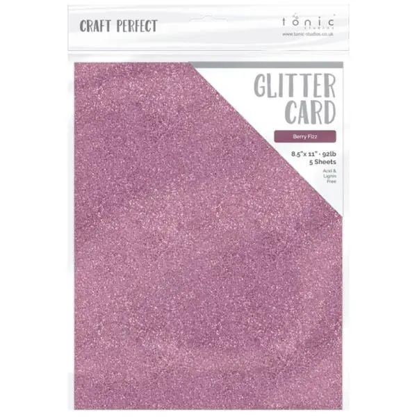 Craft Perfect Glitter Cardstock - Berry Fizz 1