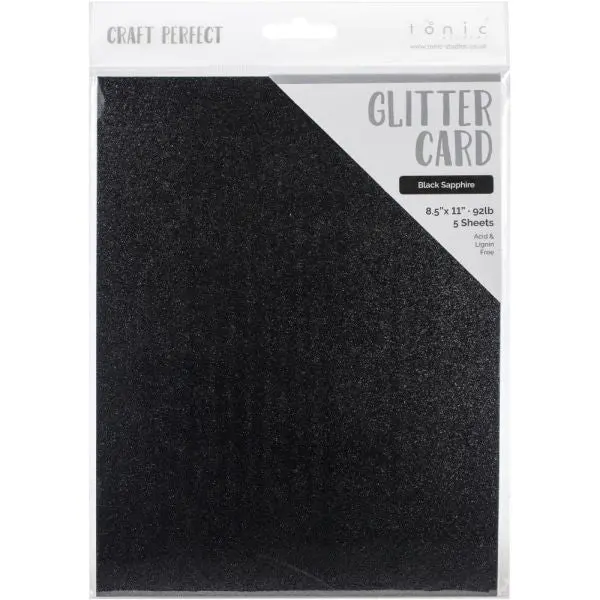 Craft Perfect Glitter Cardstock - Black Sapphire 1