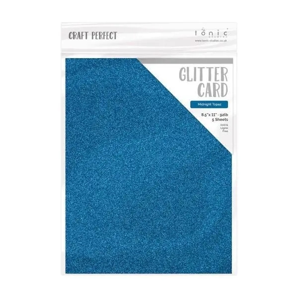Craft Perfect Glitter Cardstock - Midnight Topaz 1