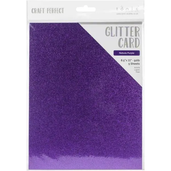 Craft Perfect Glitter Cardstock - Nebula Purple 1