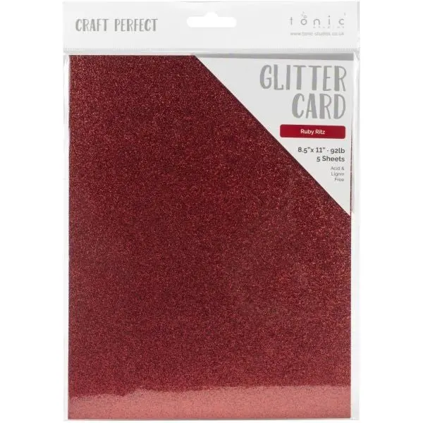 Craft Perfect Glitter Cardstock - Ruby Ritz 1