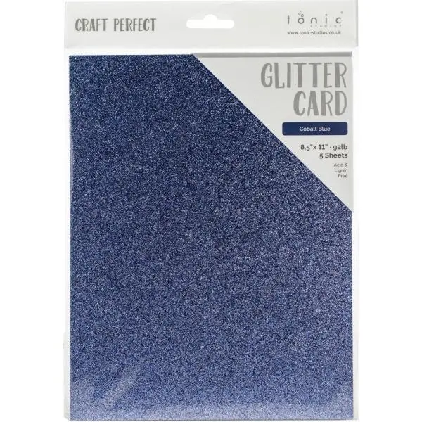 Craft Perfect Iridescent Glitter Cardstock - Cobalt Blue 1