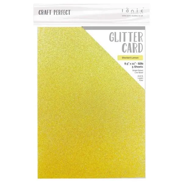 Craft Perfect Iridescent Glitter Cardstock - Sherbet Lemon 1