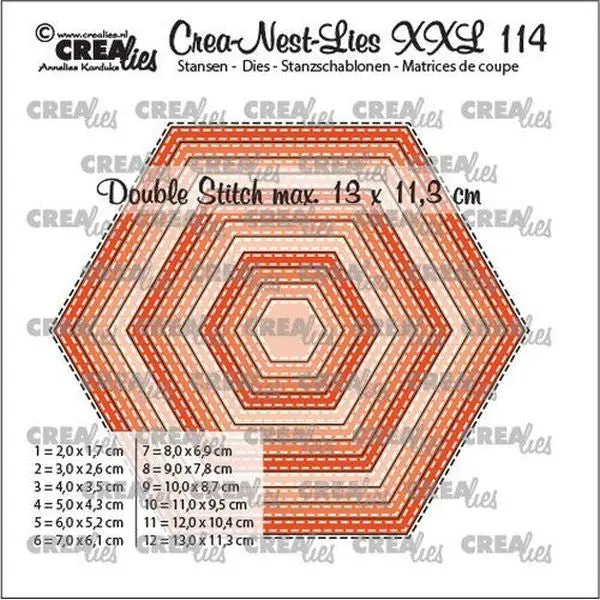 Crea-Nest-Lies Dies - Double Stitched Hexagons 1