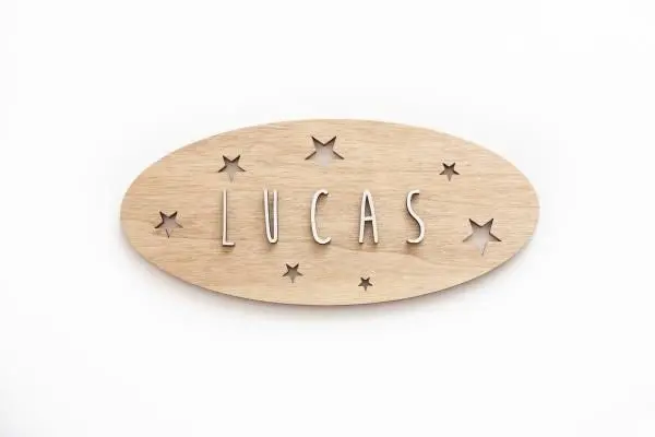 Customizable Plaque - Stars - Natural 1