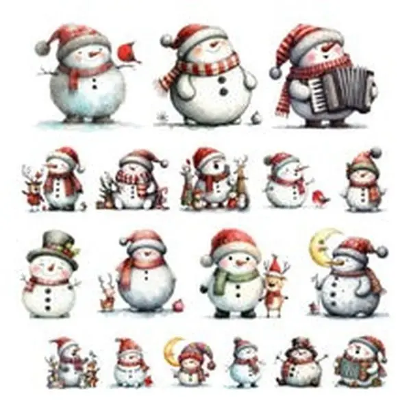 Cute Snowmen - Ephemera 1