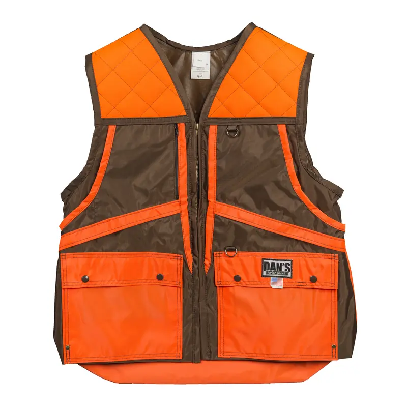 Dan's Briar Game Vest In Brown With Orange Trim 1