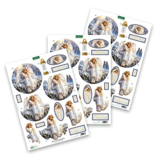 Die Cut Decoupage - Christmas Angel Bauble 1