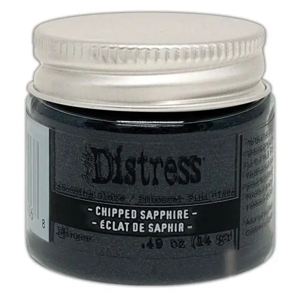 Distress Embossing Glaze - Chipped Sapphire 1