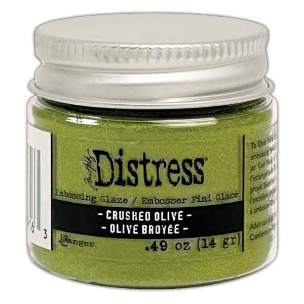 Distress Embossing Glaze - Crushed Olive 1
