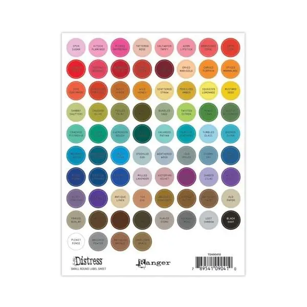 Distress Small Round Labels - Black 1
