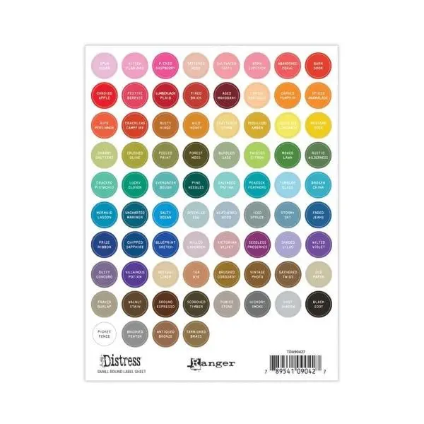 Distress Small Round Labels - White 1
