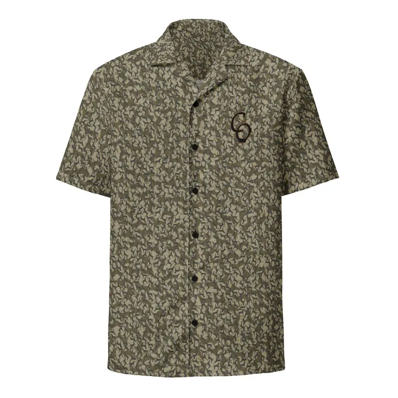 Dog Camo - Short Sleeve Button Up Shirt 1