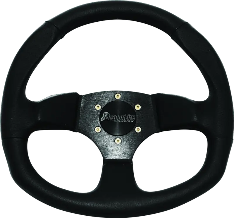 Dragonfire D-Shaped Utv Steering Wheel - Black Vinyl 1