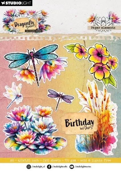 Dragonfly Dreams - Die-Cut Paper Pad - Elements 1