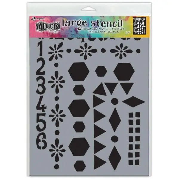 Dylusions Stencil - Large - Number Frame 1