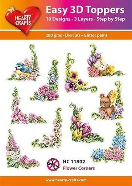 Easy 3D Toppers - Flower Corners 1