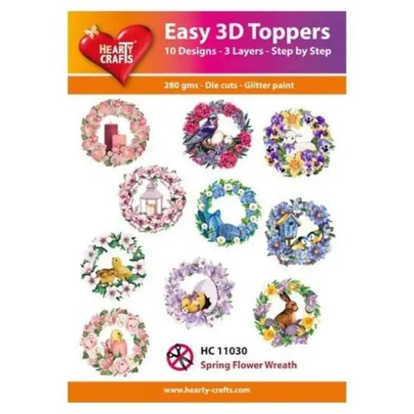 Easy 3D Toppers - Spring Flower Wreath 1
