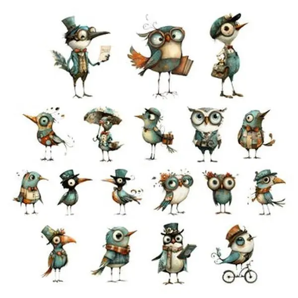 Eclectic Aviary - Ephemera - Birds 1