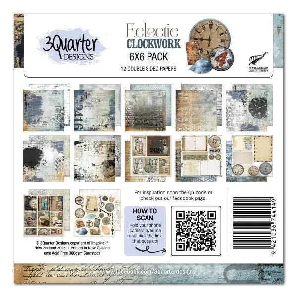 Eclectic Clocks - 6X6 Paper Pack 1