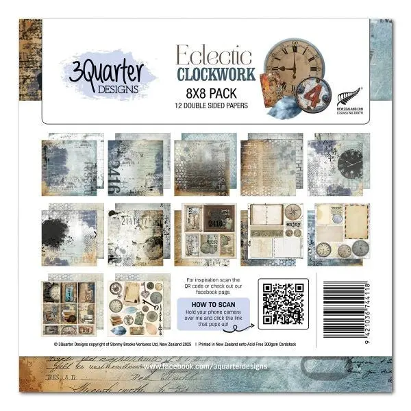 Eclectic Clocks - 8X8 Paper Pack 1