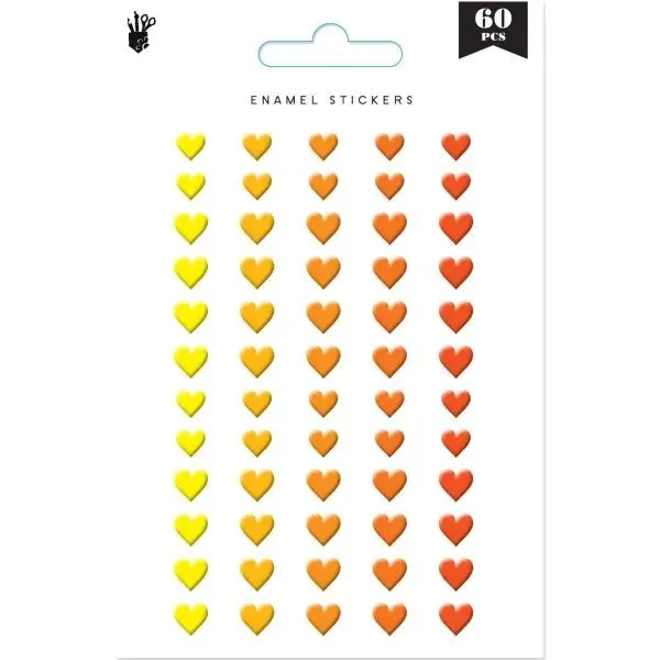Enamel Hearts - Yellow/Orange 1