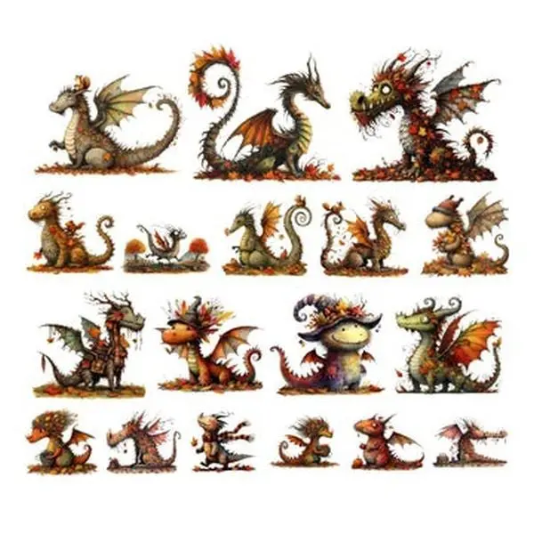 Fall Dragon Ephemera Pack 1