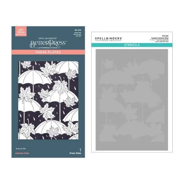 Falling Leaves Collection - Autumn Rain Press Plate & Stencil Bundle 1