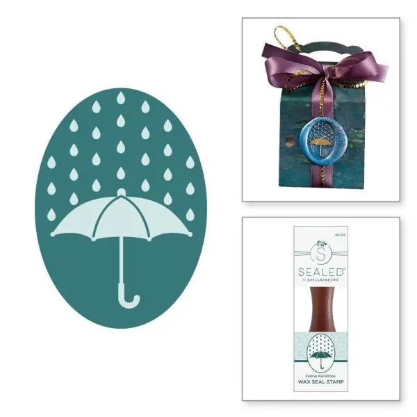 Falling Leaves Collection - Falling Raindrops Wax Seal Stamp 1