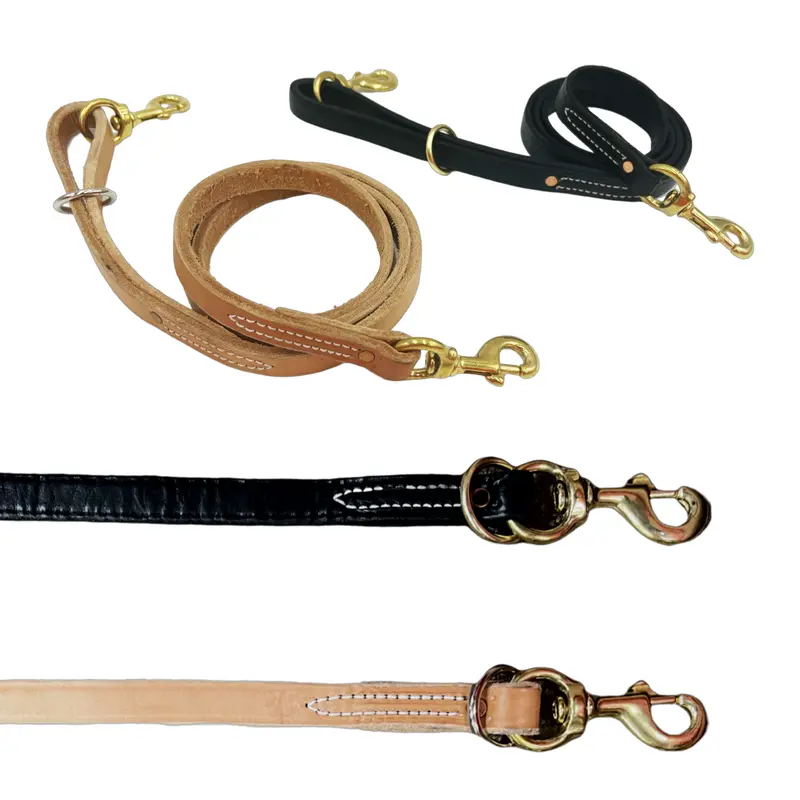 Flat Leather Lead For 1 Or 2 Dogs 1